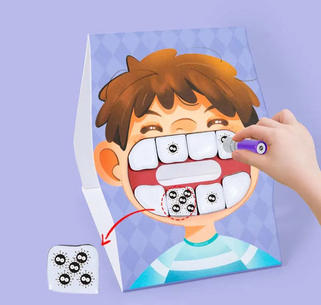 Montessori Brush Teeth Simulation Toy – Parent-Child Educational Puzzle Game for Kids Fine Motor Skills