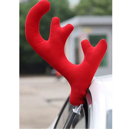 Big Reindeer Red Antlers+Nose Antlers Auto Car Christmas Decor Accessories