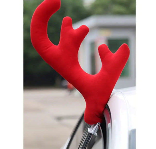 Big Reindeer Red Antlers+Nose Antlers Auto Car Christmas Decor Accessories