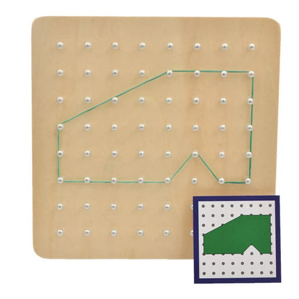 Montessori Geometry Math Teaching Aids For Children Shape Pegboard Puzzle Game Early Childhood Educational Wooden Toys Gifts