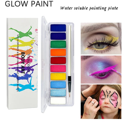 10 Colors Glow Fluorescent Neon Oil Face Body Art Paint UV Glow Oil Painting Halloween Party Fancy Dress Beauty Makeup Cosmetics