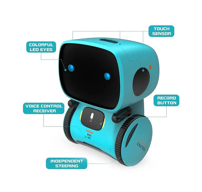 Intelligent RC Robot Toy – Interactive Voice & Touch Control with Russian, English & Spanish Versions for Educational Play