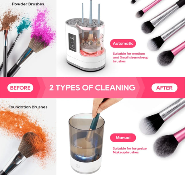 2025 New Electric Makeup Brush Cleaner Washing And Drying Set Automatic Brush Cleaning And Drying Beauty Tool Cleaning Machine.