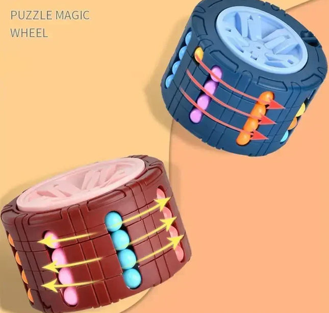 3D Cylinder Cube Toy Magical Bean Gyro Rotate Slide Puzzle Games Relieve Stress Children Educational Montessori Infant Toys Gift
