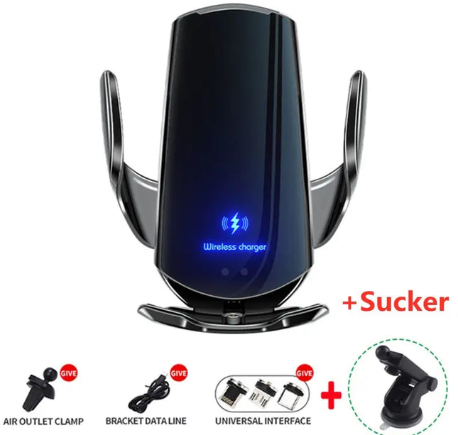 Car Wireless Charger Magnetic Auto Car Mount Phone Holder For iPhone Samsung Xiaomi Infrared Induction 15W Fast Charging Station