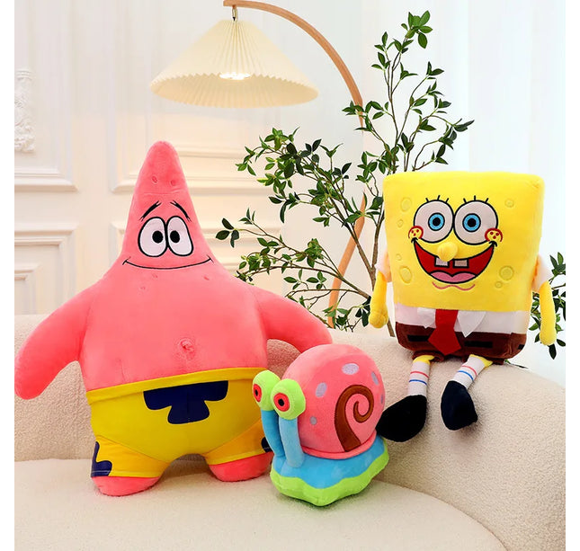 Giant Spongebob & Friends Plush Toys – Patrick, Mr. Krabs, Gary Throw Pillows for Boys’ Birthday & Halloween Decor
