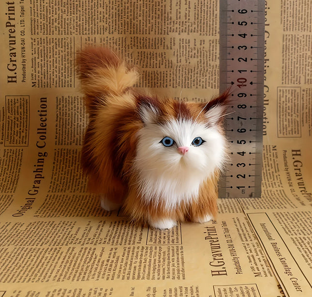 Simulation Cat Plush Toys Soft Stuffed Kitten Model Fake Cats Realist Animals for Kids Girls Birthday Valentine's Day Gift
