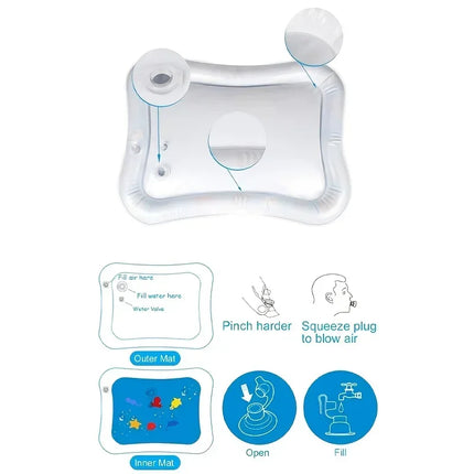 Infinno Baby Tummy Time Mat – Premium Inflatable Water Cushion for Sensory Play