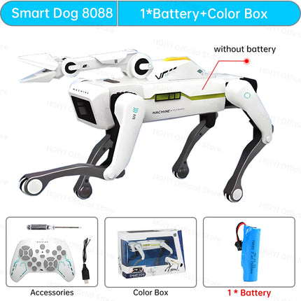 Teeggi RC Intelligent Robot Dog – Multifunctional Bionic Smart Mechanical Pet with Turret Educational Toy Gift