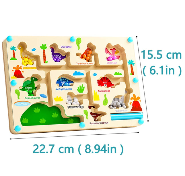 Montessori Magnetic Maze Game – Color Sorting & Fine Motor Training Toy with Pen Control for Kids Sensory Play