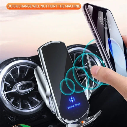 15W Car Magnetic Wireless Charger Automatic Car Mount Phone Holder For iPhone 16 15 For SamsungInfrared Induction Fast Charging