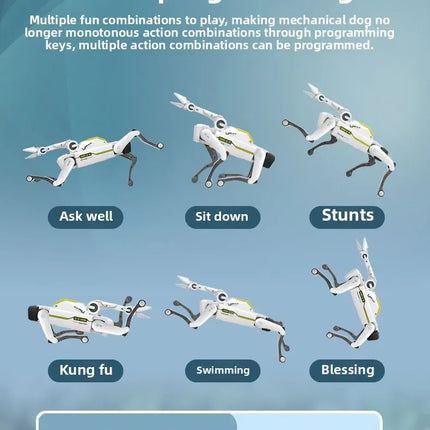 Teeggi RC Intelligent Robot Dog – Multifunctional Bionic Smart Mechanical Pet with Turret Educational Toy Gift
