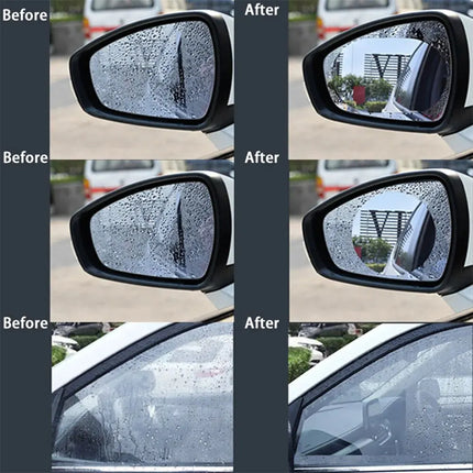 Rearview Mirror & Side Window Film – 2pcs Anti-Fog Rainproof Car Protection Stickers