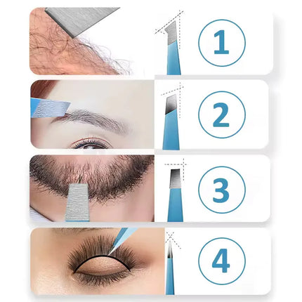 Eyebrow Tweezer Colorful Hair Beauty Fine Hairs Puller Stainless Steel Slanted Eye Brow Clips Removal Makeup Tools