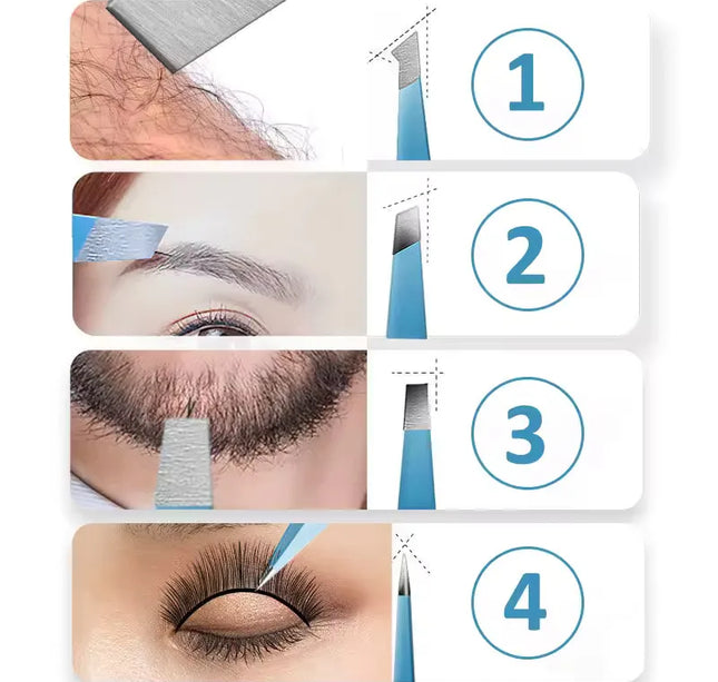 Eyebrow Tweezer Colorful Hair Beauty Fine Hairs Puller Stainless Steel Slanted Eye Brow Clips Removal Makeup Tools