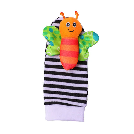 Baby Rattles Toys – 4pcs Foot Socks & Wrist Straps Set for 0–12 Months