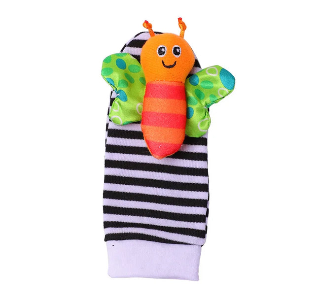 Baby Rattles Toys – 4pcs Foot Socks & Wrist Straps Set for 0–12 Months