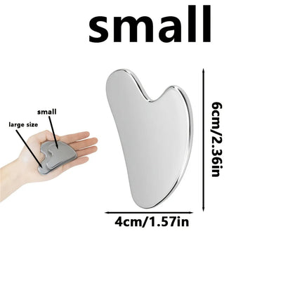 1pices Gua Sha Board Beauty Skin Care Facial Tool Stainless Steel GuaSha Massage Tool Natural Universal Facial Silver Metal