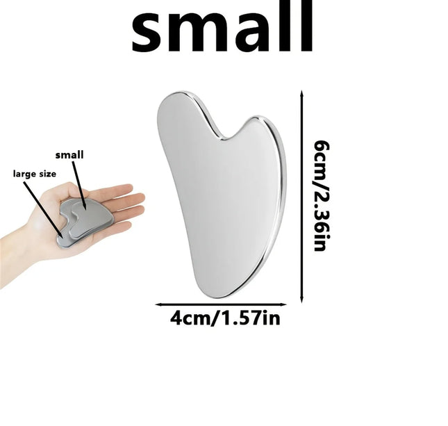 1pices Gua Sha Board Beauty Skin Care Facial Tool Stainless Steel GuaSha Massage Tool Natural Universal Facial Silver Metal