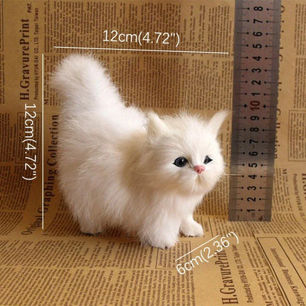 Simulation Cat Plush Toys Soft Stuffed Kitten Model Fake Cats Realist Animals for Kids Girls Birthday Valentine's Day Gift