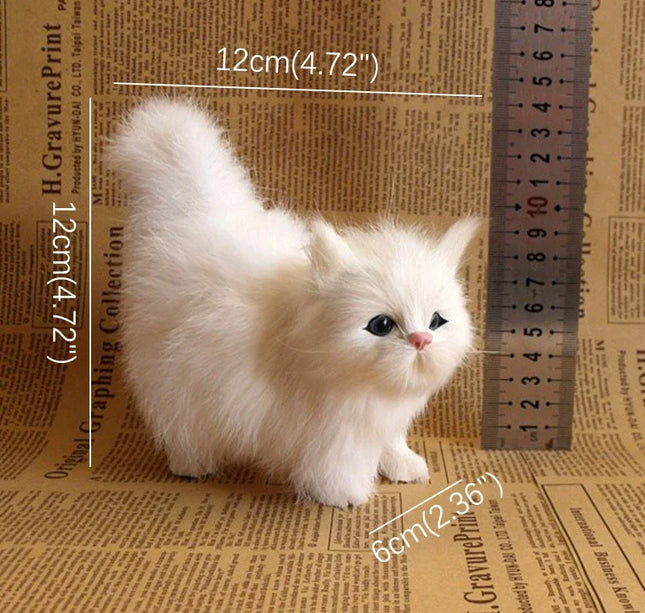Simulation Cat Plush Toys Soft Stuffed Kitten Model Fake Cats Realist Animals for Kids Girls Birthday Valentine's Day Gift