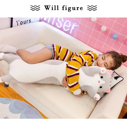 50-70cm Long Cat Plush Toys Cute Animal Cat Creative Long Soft Toys Office Break Nap Sleeping Pillow Stuffed Gift Doll For Kids
