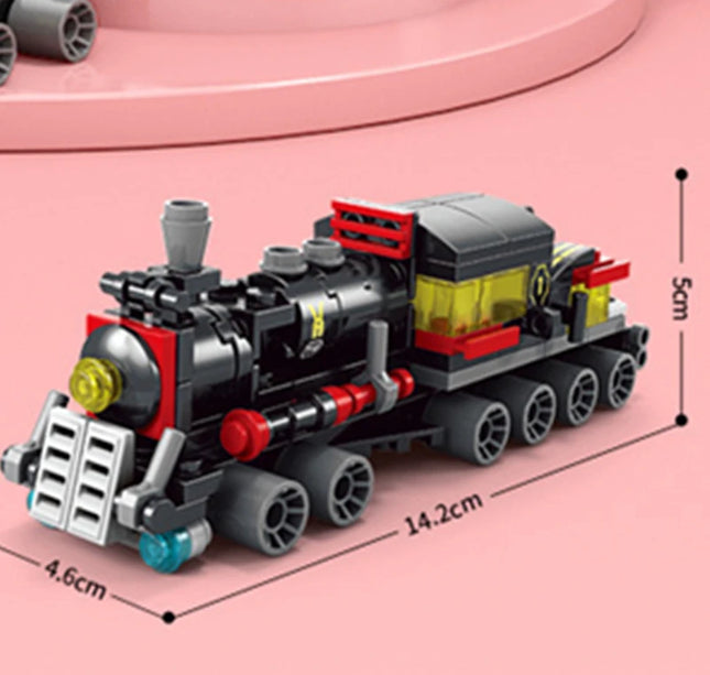 NEW DIY 6in1 Train Track Robot Helicopter Vehicle Building Blocks Kit Girls Bricks Movie Model Kids Toy