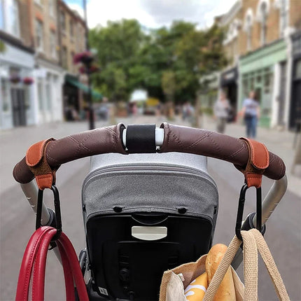 Adjustable Stroller Hook – PU Leather Bag Hanger for Baby Travel