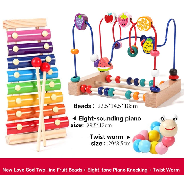 Early Education Building Blocks & Beads – Intelligence Development Toy for Toddlers Ages 1–3 Boys & Girls