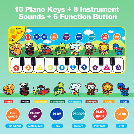 Coolplay Musical Piano Mat – Floor Keyboard with 8 Animal Sounds for Toddlers & Baby Educational Play