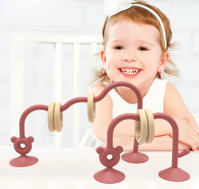 1pcs Silicone children's silicone tabletop toys, bead wrapped baby early education puzzle game toys