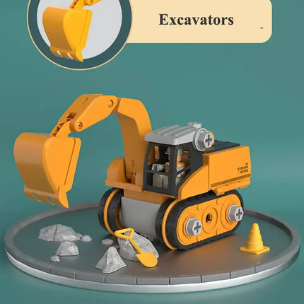 Kids Engineering Vehicle & Electric Drill Set – Educational Assembly Tool Toy with Nuts for Boys Building & Gift