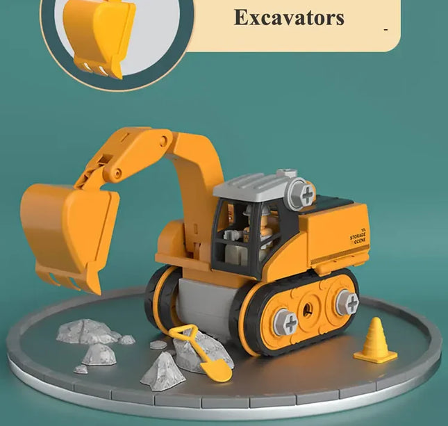 Kids Engineering Vehicle & Electric Drill Set – Educational Assembly Tool Toy with Nuts for Boys Building & Gift