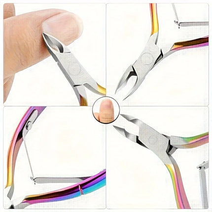 1 Pcs Colorful Scissor Nipper Clipper  Plier Colorful Nail Cuticle Dead Skin Remover Clear Nail Art Tool for Beauty Salon