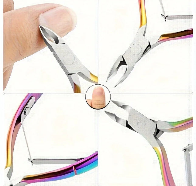 1 Pcs Colorful Scissor Nipper Clipper  Plier Colorful Nail Cuticle Dead Skin Remover Clear Nail Art Tool for Beauty Salon
