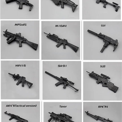 1/6 Scale Soldier Weapon Model Set – MP40, HK416, AK47 Puzzle Assembly Military Educational Toys
