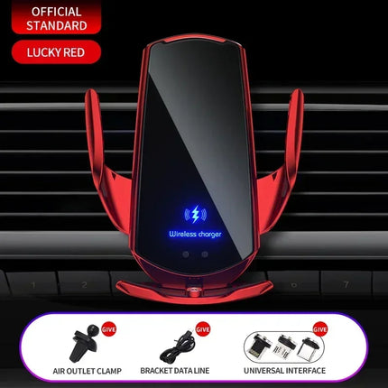 15W Car Magnetic Wireless Charger Automatic Car Mount Phone Holder For iPhone 16 15 For SamsungInfrared Induction Fast Charging