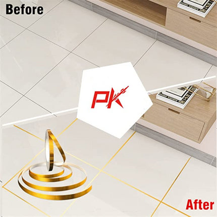 New 50M Gold Black Self-Adhesive Tile Stickers Tape Floor Waterproof Wall Gap Sealing Strip Tile Beauty Seam Sticker Home Decor