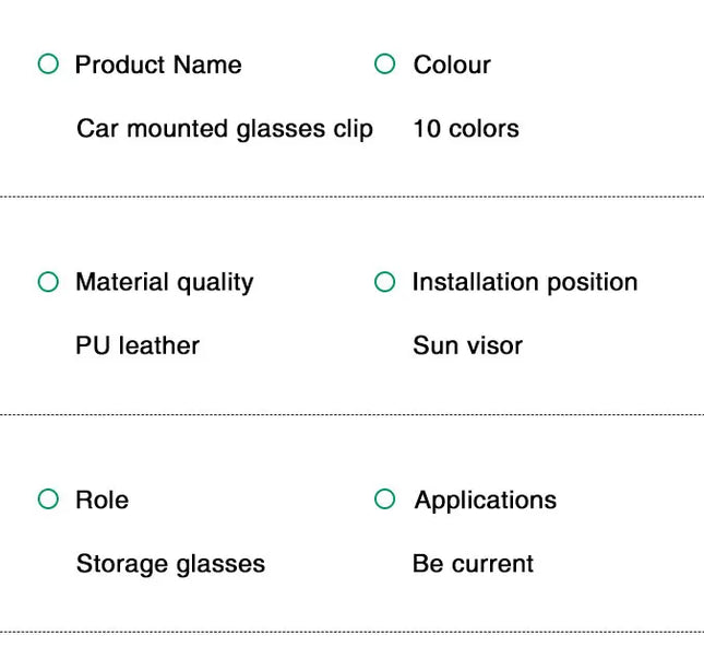 Car Eyeglass Holder Clip – Leather Magnetic Sun Visor Storage for Sunglasses
