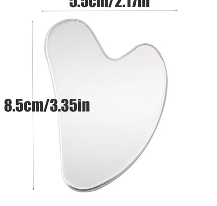 1pices Gua Sha Board Beauty Skin Care Facial Tool Stainless Steel GuaSha Massage Tool Natural Universal Facial Silver Metal