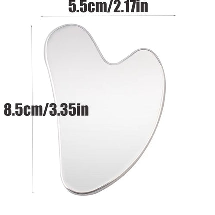 1pices Gua Sha Board Beauty Skin Care Facial Tool Stainless Steel GuaSha Massage Tool Natural Universal Facial Silver Metal