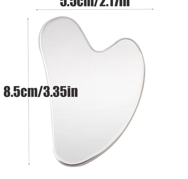 1pices Gua Sha Board Beauty Skin Care Facial Tool Stainless Steel GuaSha Massage Tool Natural Universal Facial Silver Metal