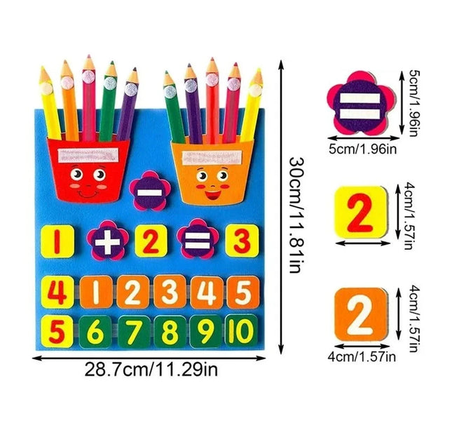 Felt Learning Board Children Toys Educational DIY Toy Addition Subtraction Finger Arithmetic Teaching Enlightenment Board