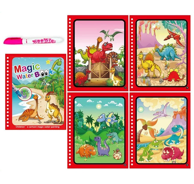 Children Early Education Toys Magical Book with Pen Water Drawing  Toys Gift Reusable Coloring Book Magic Drawing Book