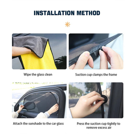 2pcs Car Window Sunshade – SEAMETAL UV Shield Curtains for Front & Rear Windows