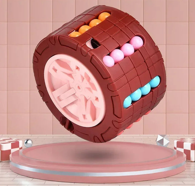 3D Cylinder Cube Toy Magical Bean Gyro Rotate Slide Puzzle Games Relieve Stress Children Educational Montessori Infant Toys Gift