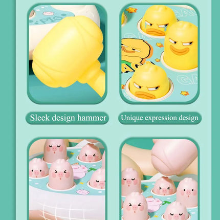 Montessori Animal Puzzle Toy – Duck/Frog/Pig with Hammer for Toddlers (12–24 Months)
