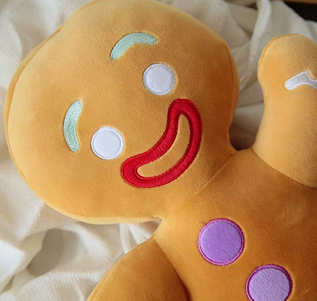 Gingerbread Man Plush Toy – Soft Stuffed Cookie Doll for Room Decoration & Birthday Gifts