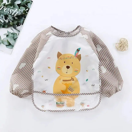 1pc Waterproof Baby Smock – Long Sleeve Bib Apron for Eating & Art
