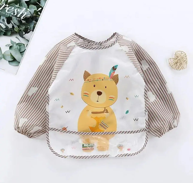 1pc Waterproof Baby Smock – Long Sleeve Bib Apron for Eating & Art